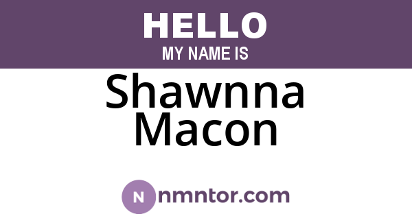 Shawnna Macon