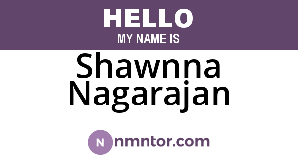 Shawnna Nagarajan