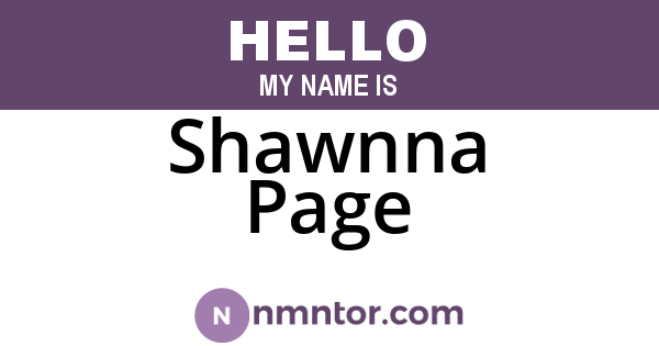 Shawnna Page