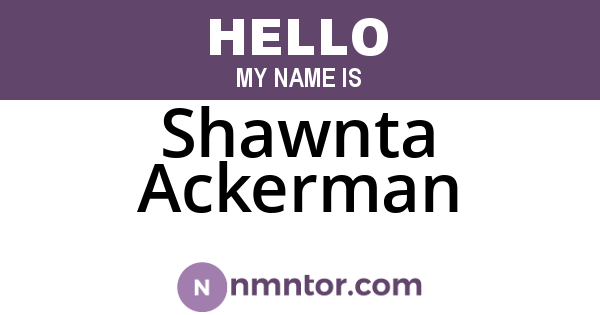 Shawnta Ackerman