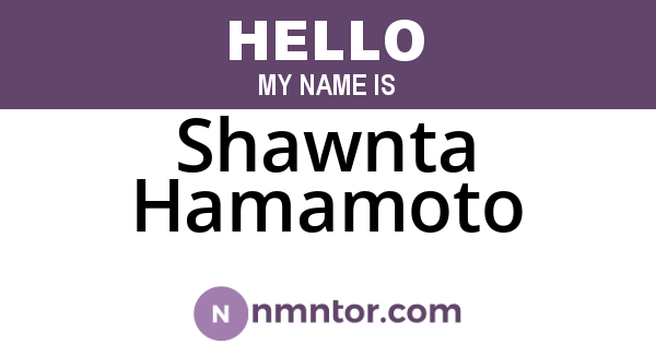 Shawnta Hamamoto