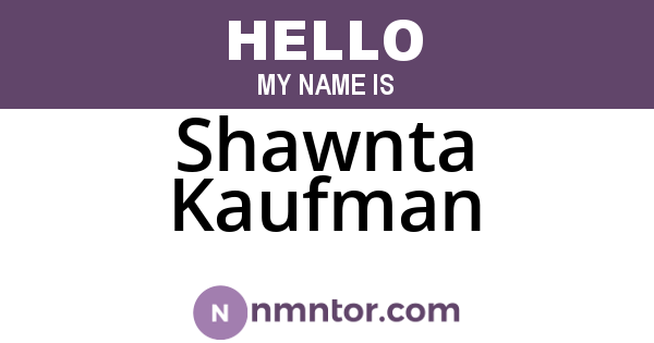 Shawnta Kaufman