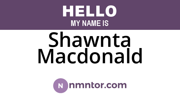 Shawnta Macdonald