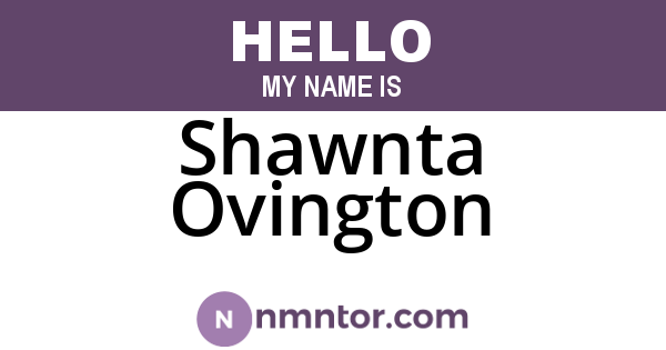 Shawnta Ovington