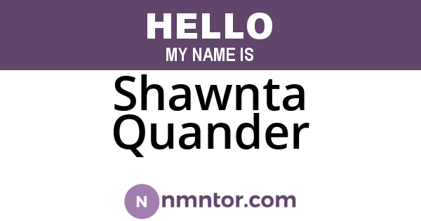 Shawnta Quander