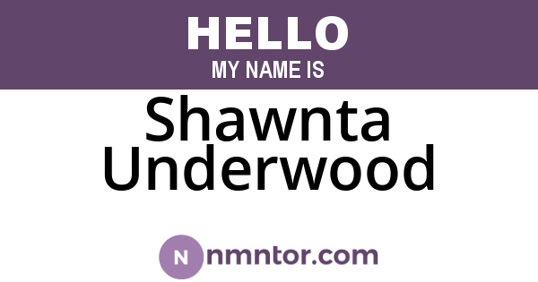 Shawnta Underwood