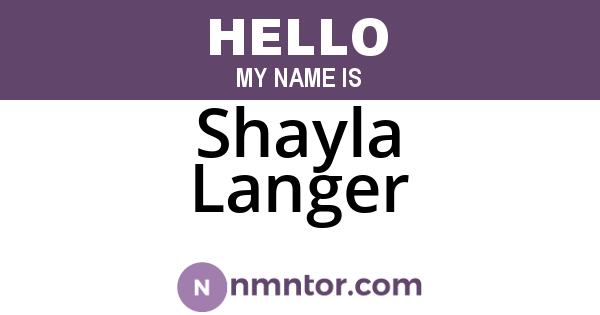 Shayla Langer