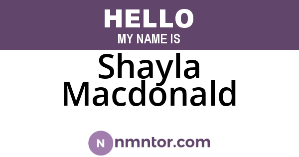 Shayla Macdonald
