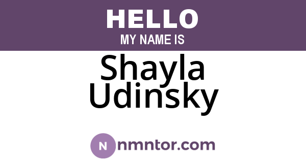 Shayla Udinsky