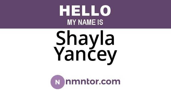 Shayla Yancey