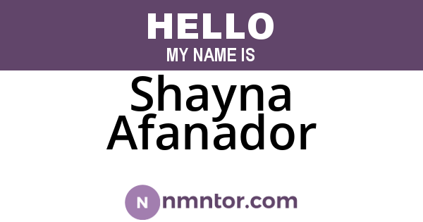 Shayna Afanador