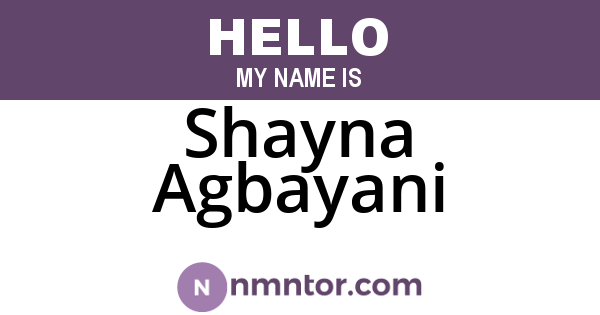 Shayna Agbayani