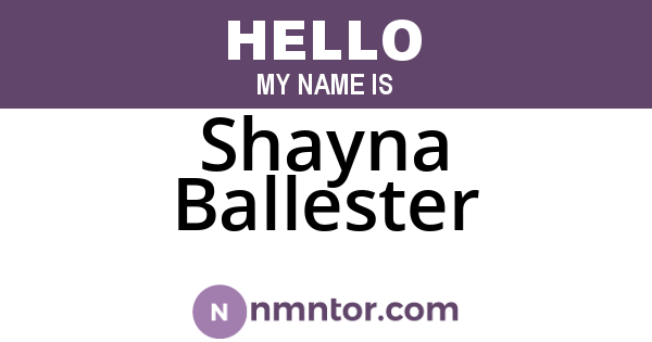Shayna Ballester