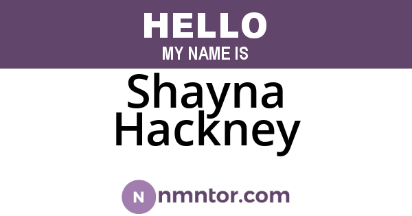 Shayna Hackney