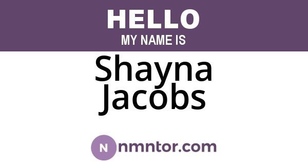 Shayna Jacobs