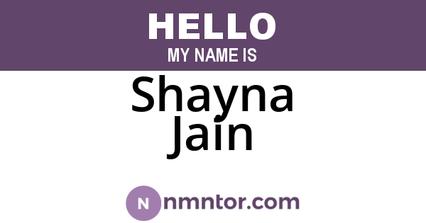Shayna Jain