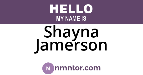 Shayna Jamerson