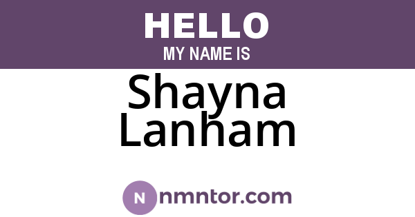 Shayna Lanham
