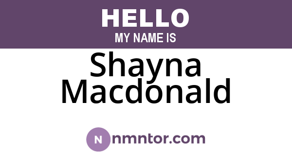 Shayna Macdonald