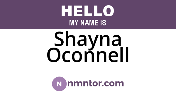 Shayna Oconnell
