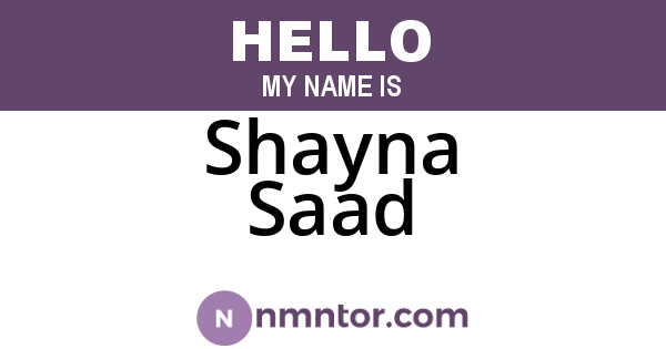 Shayna Saad