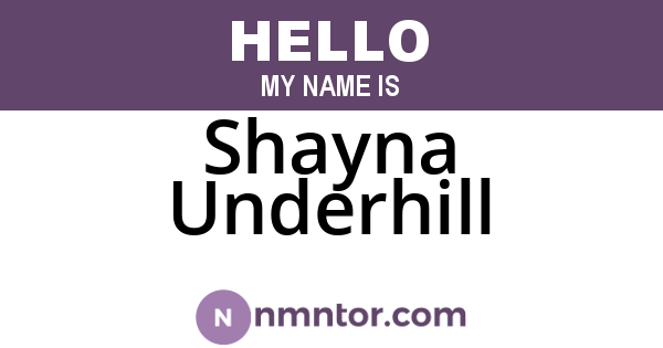 Shayna Underhill
