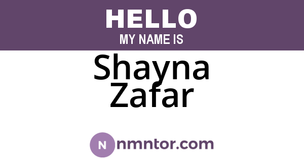 Shayna Zafar
