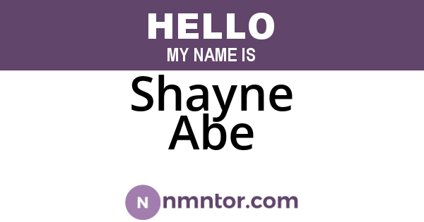 Shayne Abe