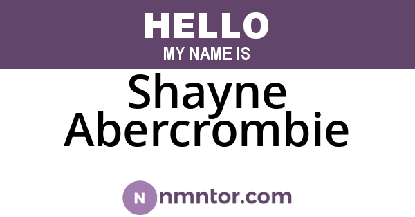 Shayne Abercrombie