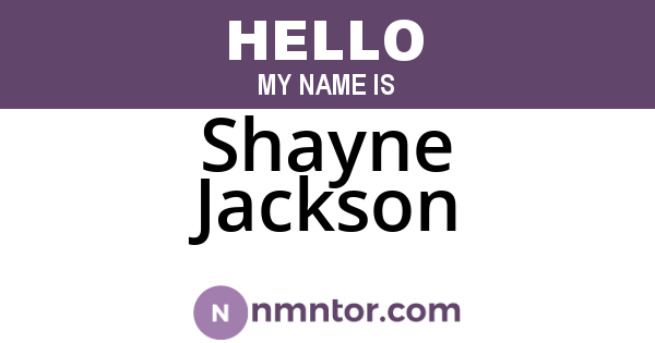 Shayne Jackson