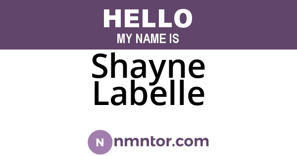 Shayne Labelle