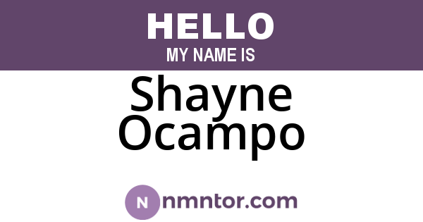Shayne Ocampo
