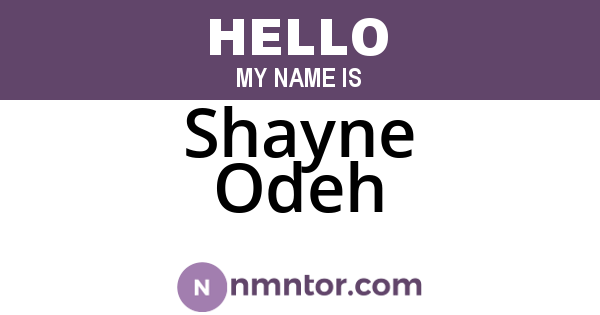Shayne Odeh