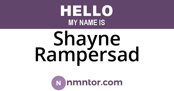 Shayne Rampersad