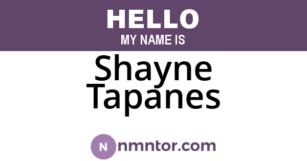 Shayne Tapanes