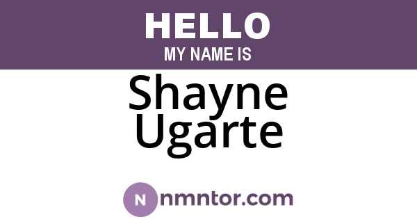 Shayne Ugarte
