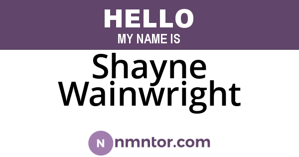 Shayne Wainwright