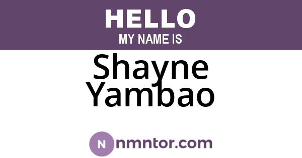 Shayne Yambao