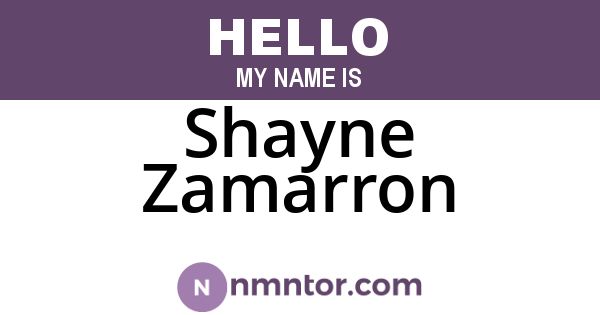 Shayne Zamarron