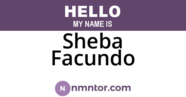 Sheba Facundo