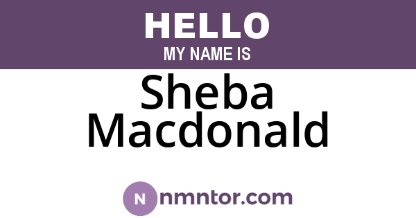 Sheba Macdonald