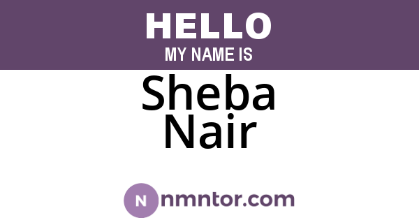 Sheba Nair