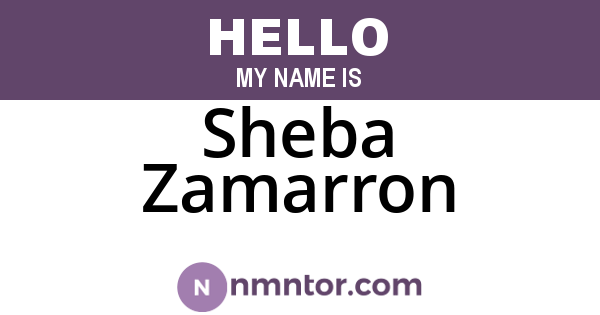 Sheba Zamarron