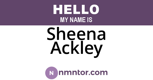 Sheena Ackley