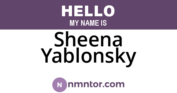 Sheena Yablonsky