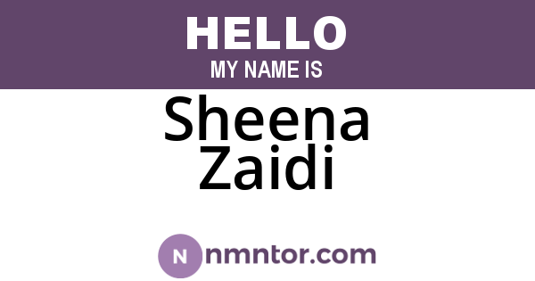 Sheena Zaidi