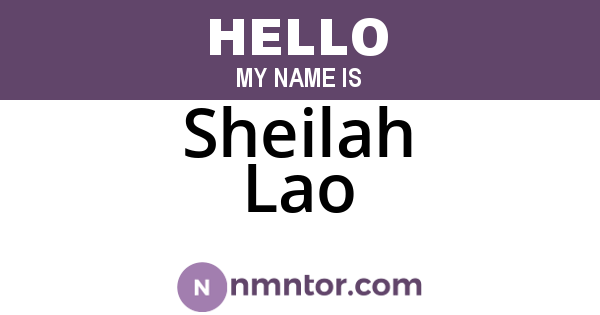 Sheilah Lao