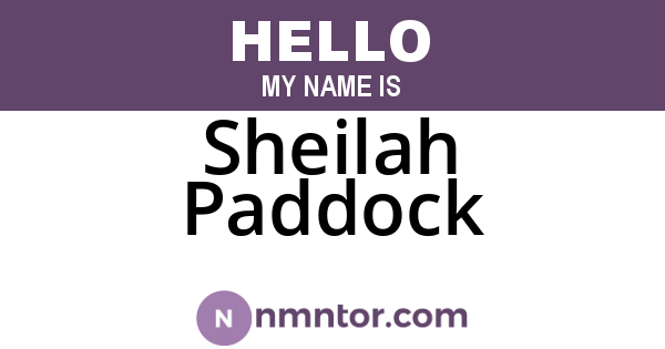 Sheilah Paddock