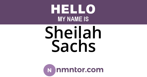 Sheilah Sachs