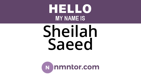 Sheilah Saeed
